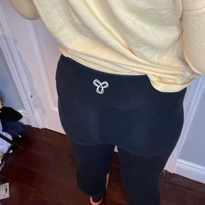 2/$20 TNA black medium leggings w white logo